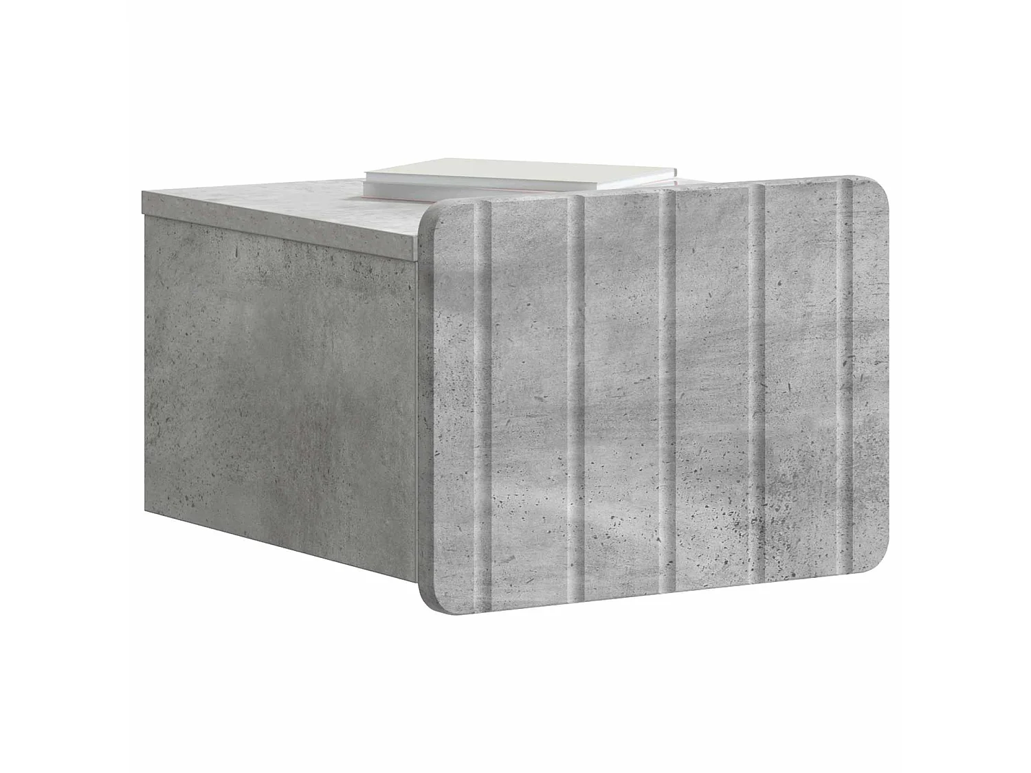 Table de chevet mural Gris béton 33 x 34,5 x 24 cm