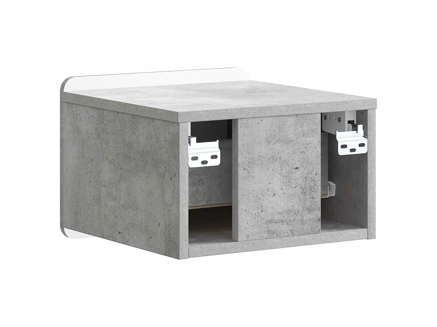 Table de chevet mural Gris béton 33 x 34,5 x 24 cm