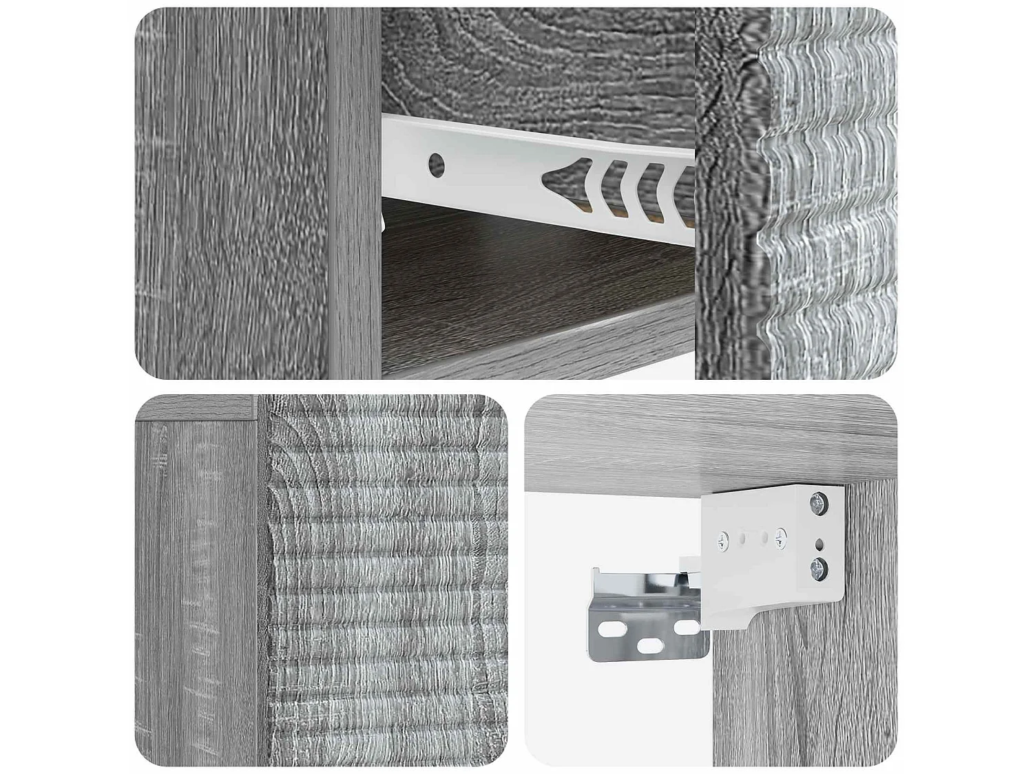 Table de chevet mural Sonoma gris 49 x 34,5 x 20 cm