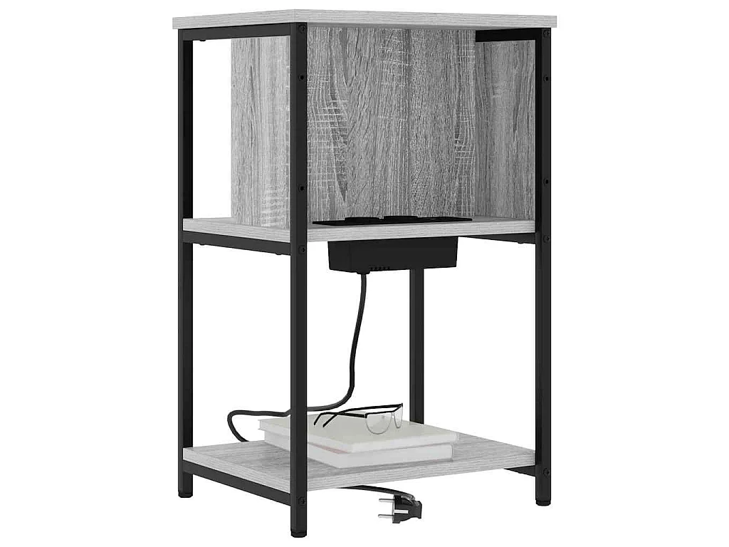 Armario de Noche Gris sonoma 38 x 31 x 61 cm