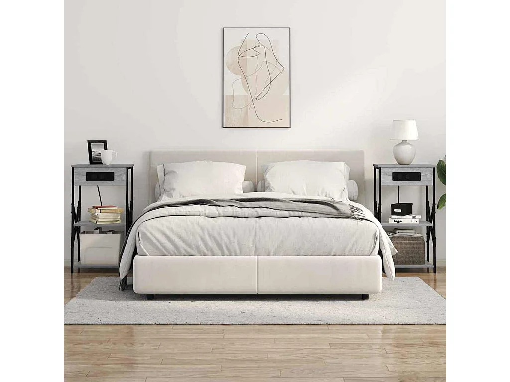 Armario de Noche con estante Gris sonoma 41 x 31 x 76 cm