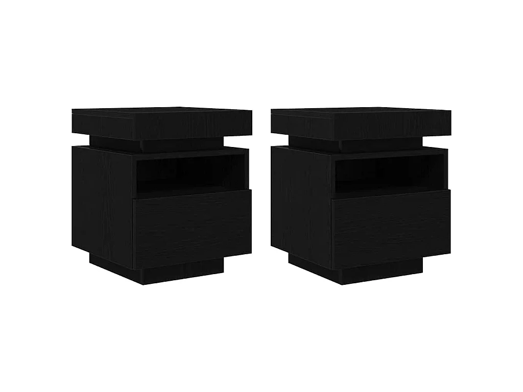 Cabecero con cajón 2 piezas Roble negro 40 x 39 x 48.5 cm