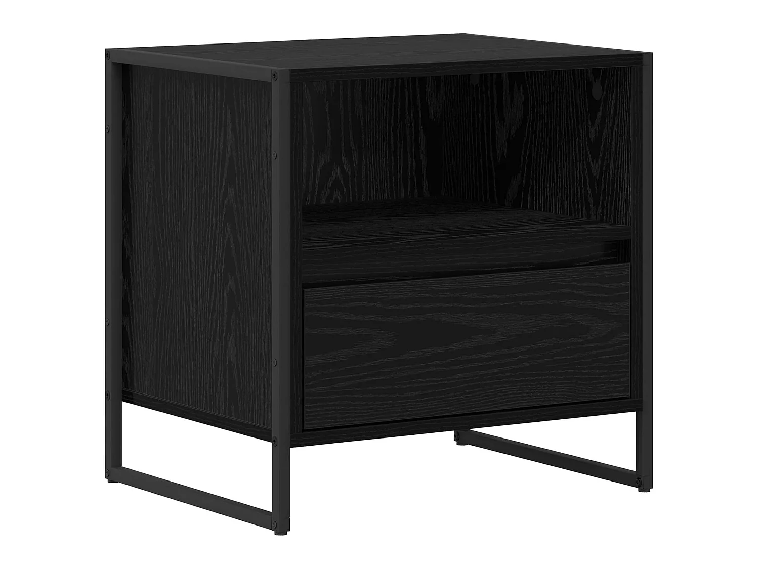 Mesa de Noche con cajón Roble Negro 50 x 39,5 x 50 cm