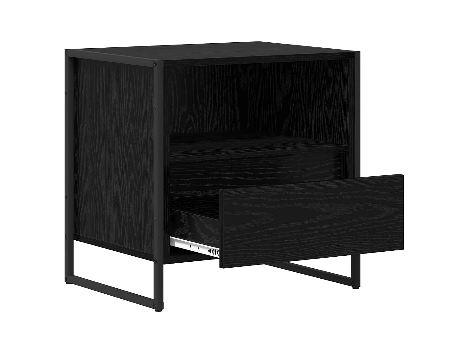 Mesa de Noche con cajón Roble Negro 50 x 39,5 x 50 cm