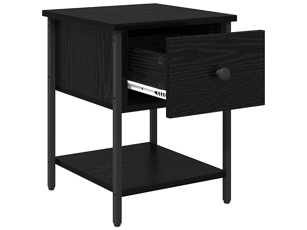 Mesa de Noche con cajón Roble Negro 34 x 35,5 x 45 cm
