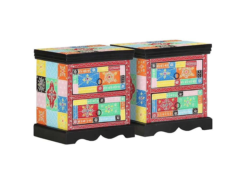 Table de chevet avec tiroir 2 pièces Multicolore 40 x 35 x 45 cm