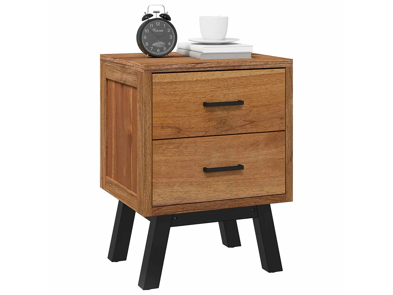 Mesita de Noche Natural 40 x 35 x 55 cm Madera de teca maciza