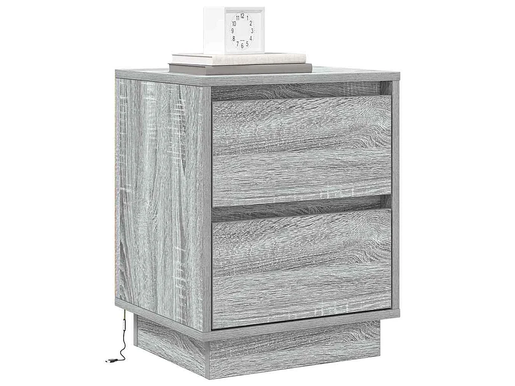 Armario de Noche Gris 39 x 34.5 x 50 cm Madera contrachapada