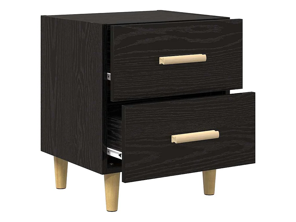 Mueble de cama con cajón 2 piezas Roble negro 40 x 35 x 47.5 cm