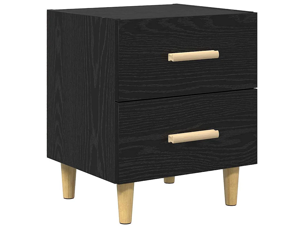 Mueble de cama con cajón 2 piezas Roble negro 40 x 35 x 47.5 cm