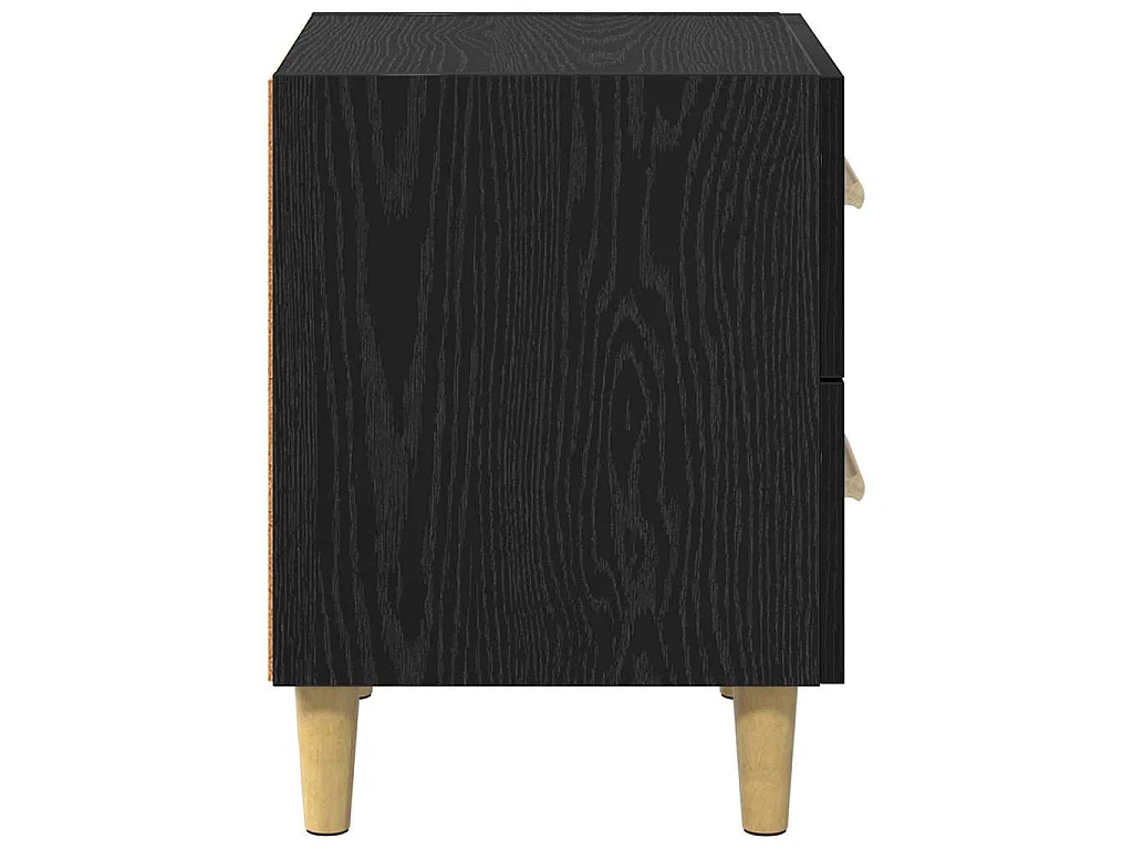 Mueble de cama con cajón 2 piezas Roble negro 40 x 35 x 47.5 cm