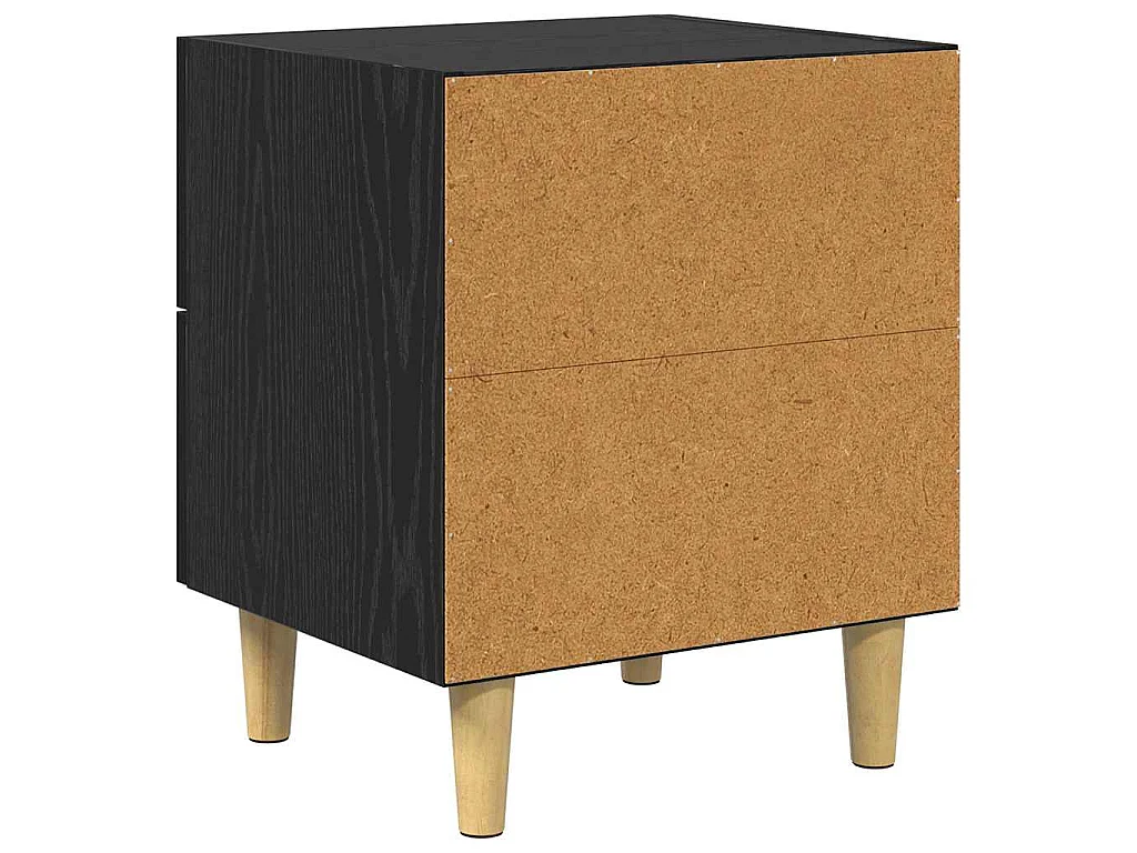 Mueble de cama con cajón 2 piezas Roble negro 40 x 35 x 47.5 cm