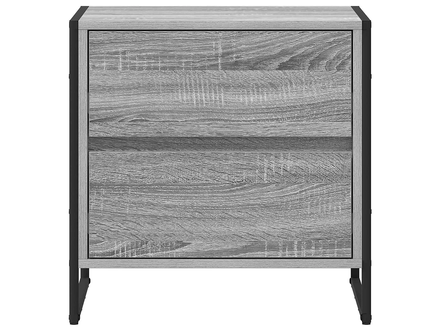 Mesa de Noche con cajón 2 piezas Gris Sonoma 50 x 39.5 x 50 cm