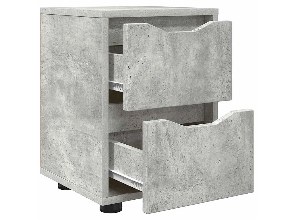 Mesas de noche con cajón 2 piezas Gris Concreto 30,5 x 30 x 43 cm