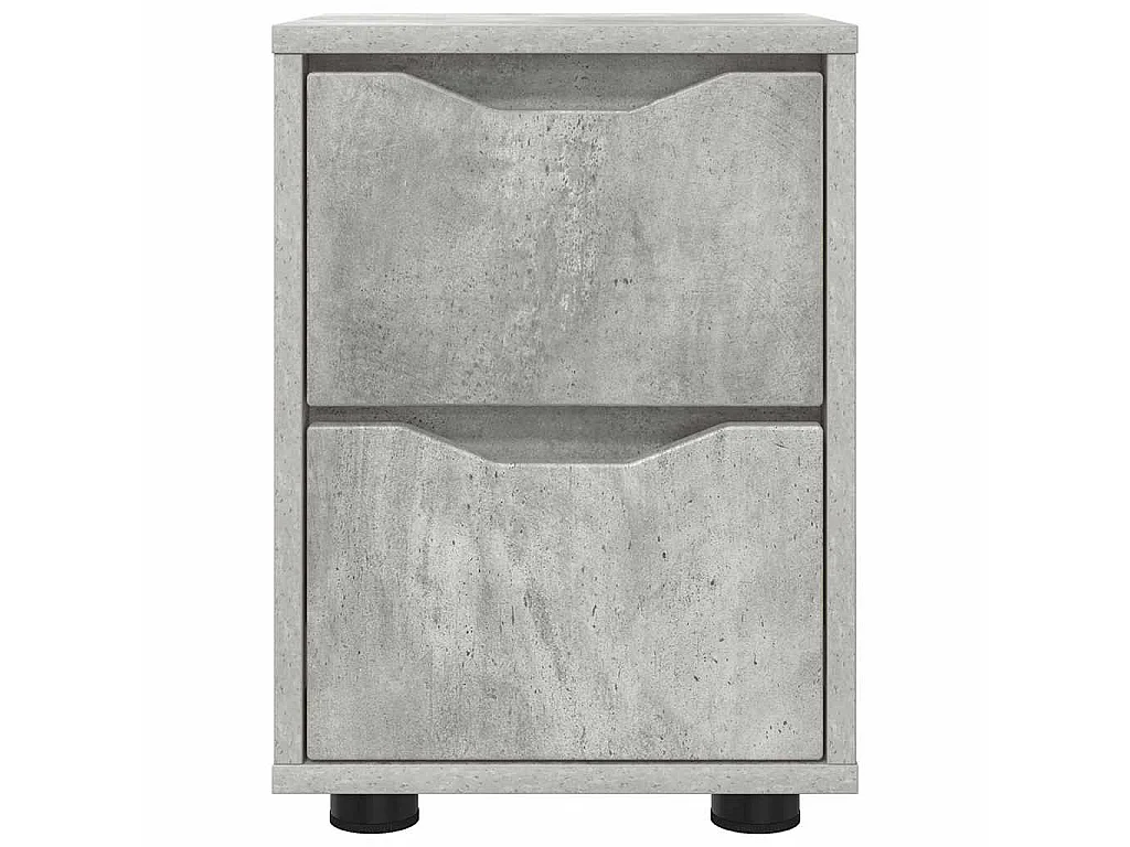 Mesas de noche con cajón 2 piezas Gris Concreto 30,5 x 30 x 43 cm