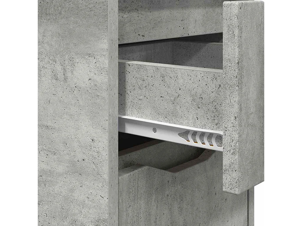 Mesas de noche con cajón 2 piezas Gris Concreto 30,5 x 30 x 43 cm