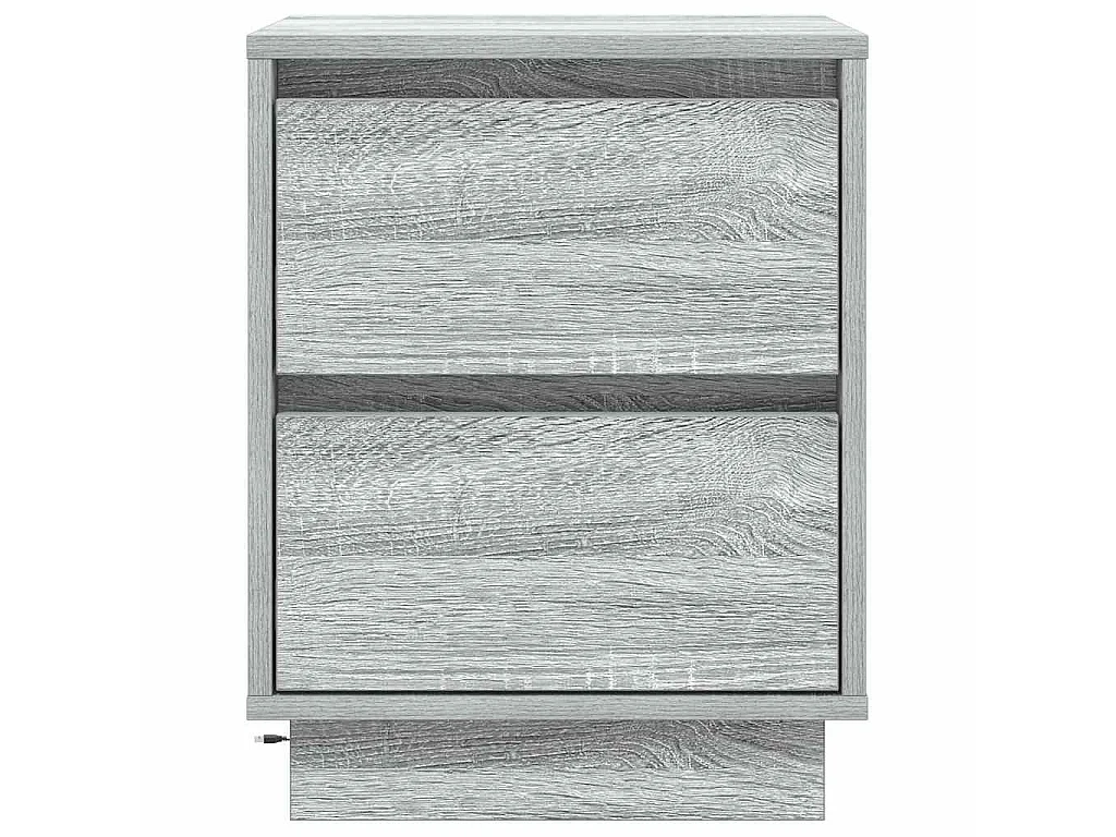 Armario de Noche con cajón con 2 piezas Gris 39 x 34.5 x 50 cm