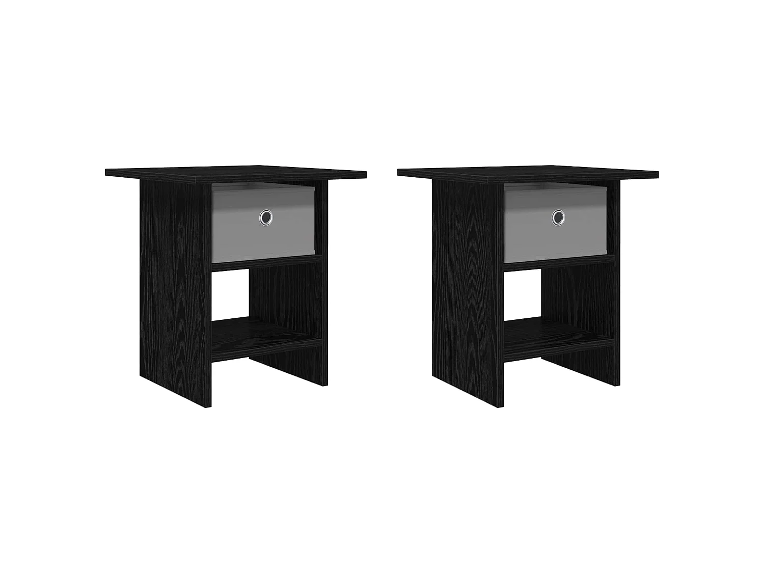 Table de chevet avec tiroir 2 pièces Chêne noir 41 x 40 x 45 cm