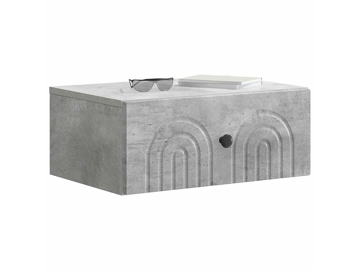 Table de chevet mural Gris béton 49 x 34,5 x 20 cm