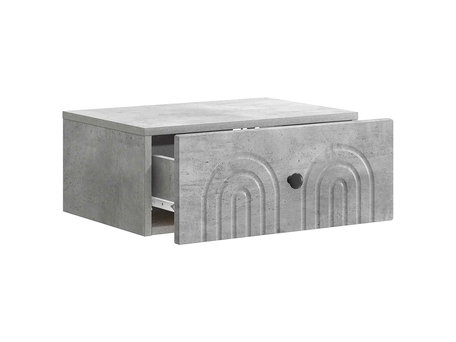 Table de chevet mural Gris béton 49 x 34,5 x 20 cm