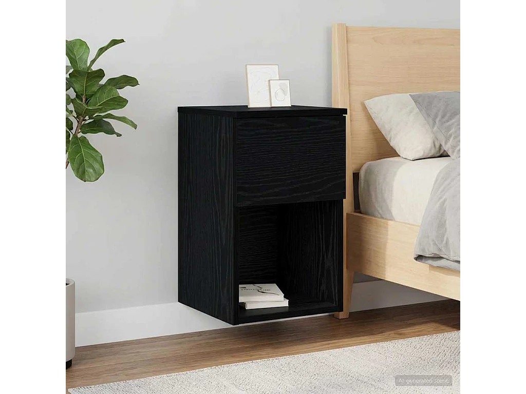 Table de chevet Chêne noir 29 x 31,5 x 49 cm Bois d'ingénierie