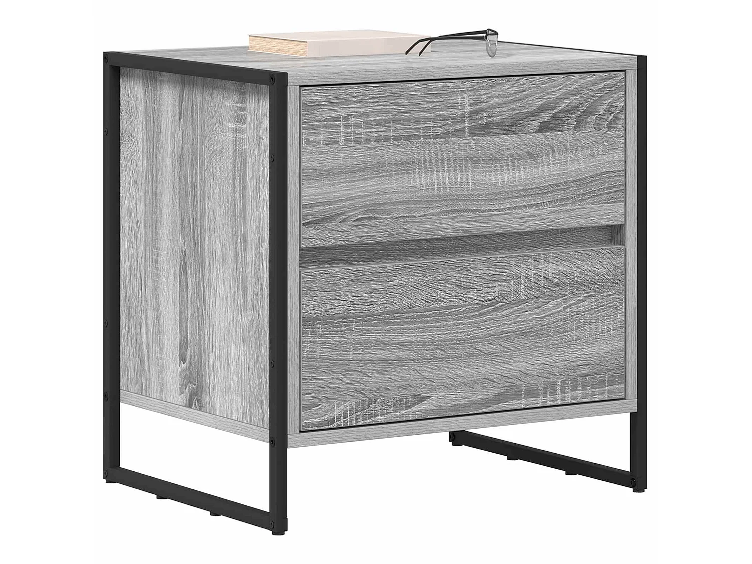 Mesa de Noche con cajón Gris Sonoma 50 x 39.5 x 50 cm