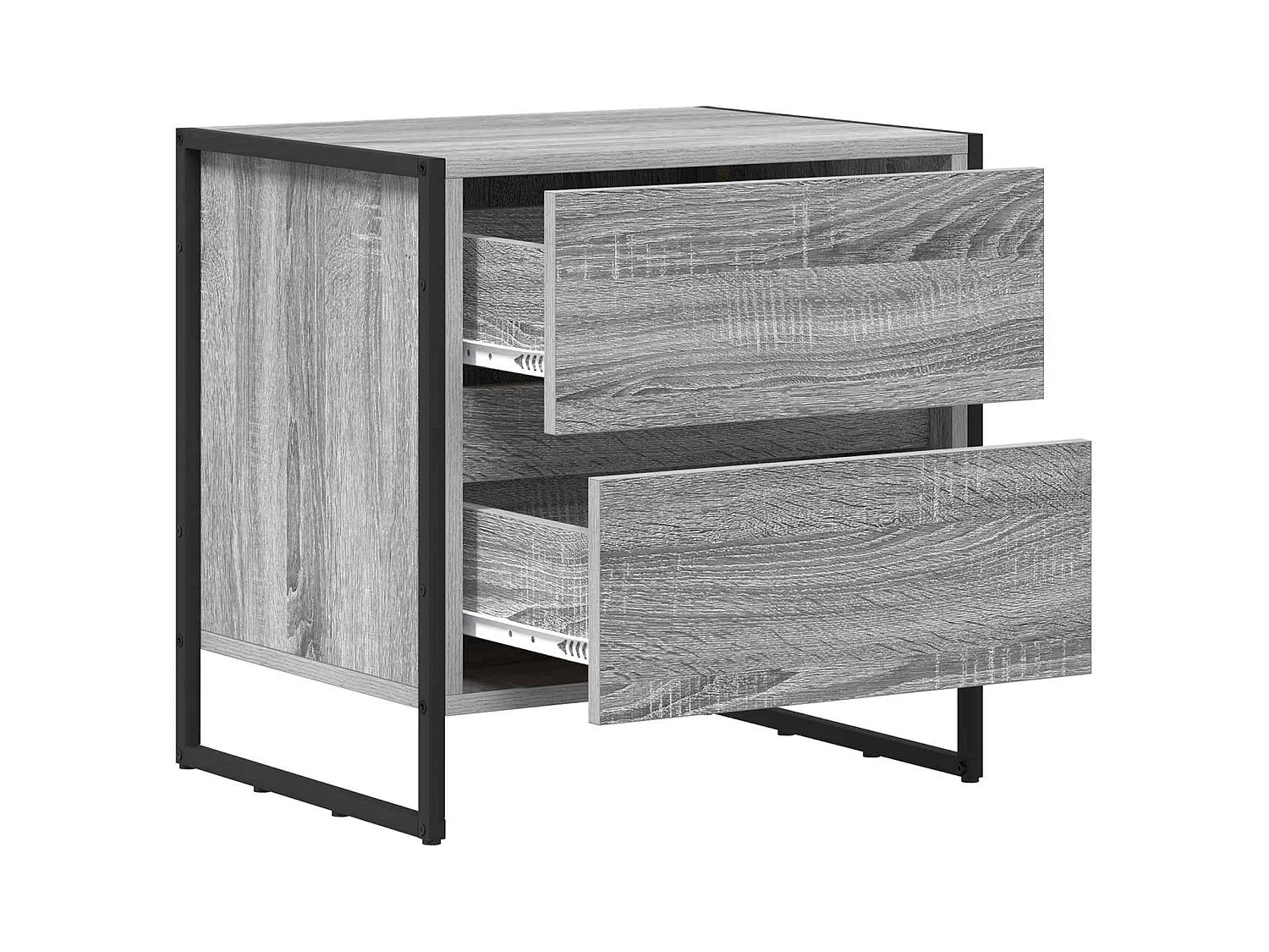 Mesa de Noche con cajón Gris Sonoma 50 x 39.5 x 50 cm