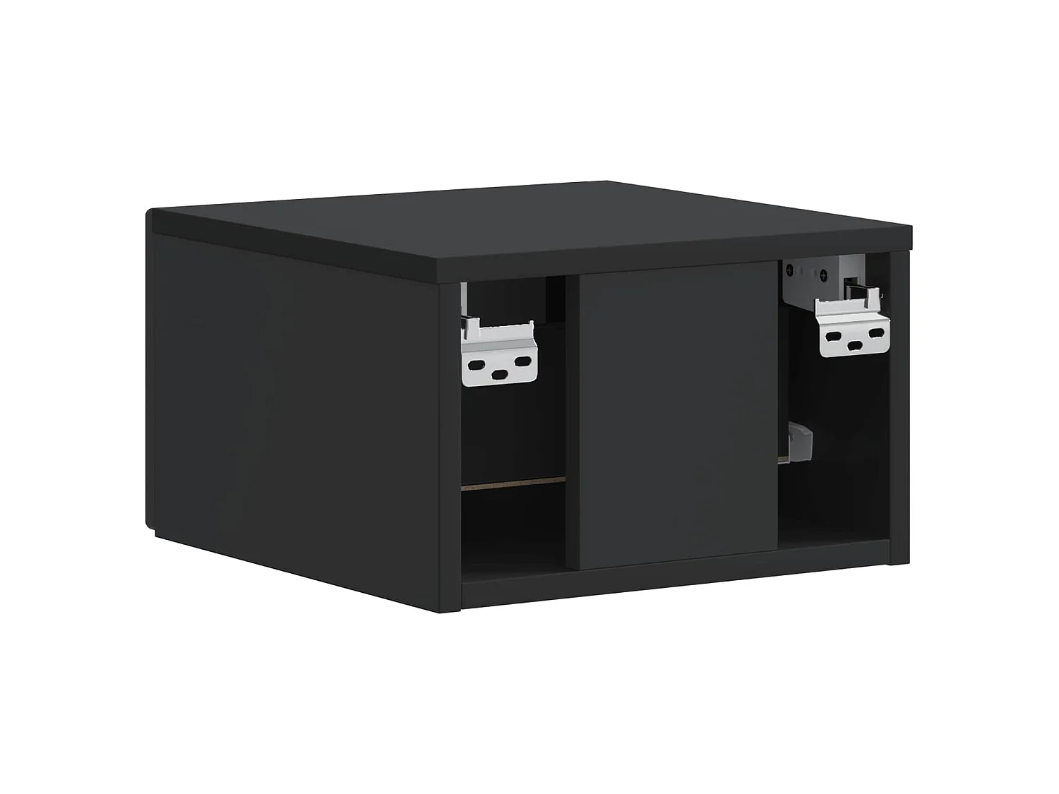 Table de chevet mural 2 pièces Noir 34,5 x 33 x 20 cm