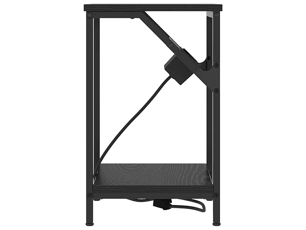 Mesa de Noche Roble negro 38 x 30 x 48 cm Madera contrachapada