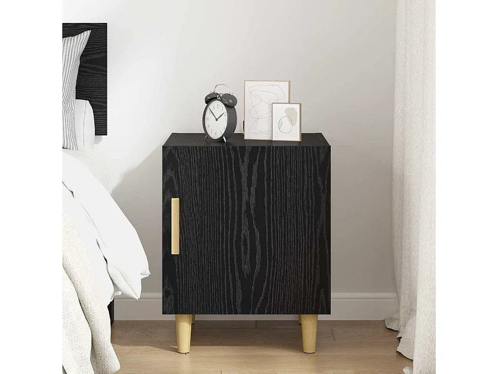 Table de chevet Chêne noir 40 x 40 x 50 cm Bois d'ingénierie