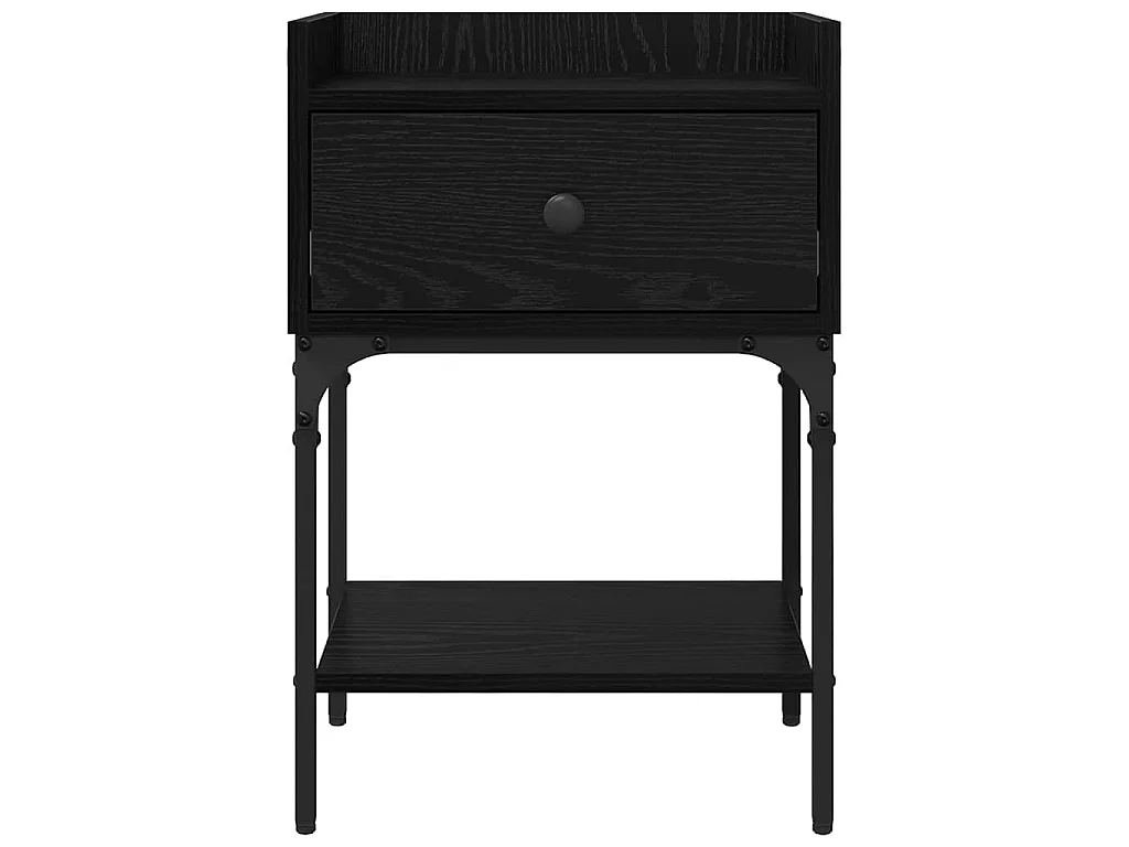 Mesa de Noche Roble negro 40 x 29 x 60 cm Madera contrachapada
