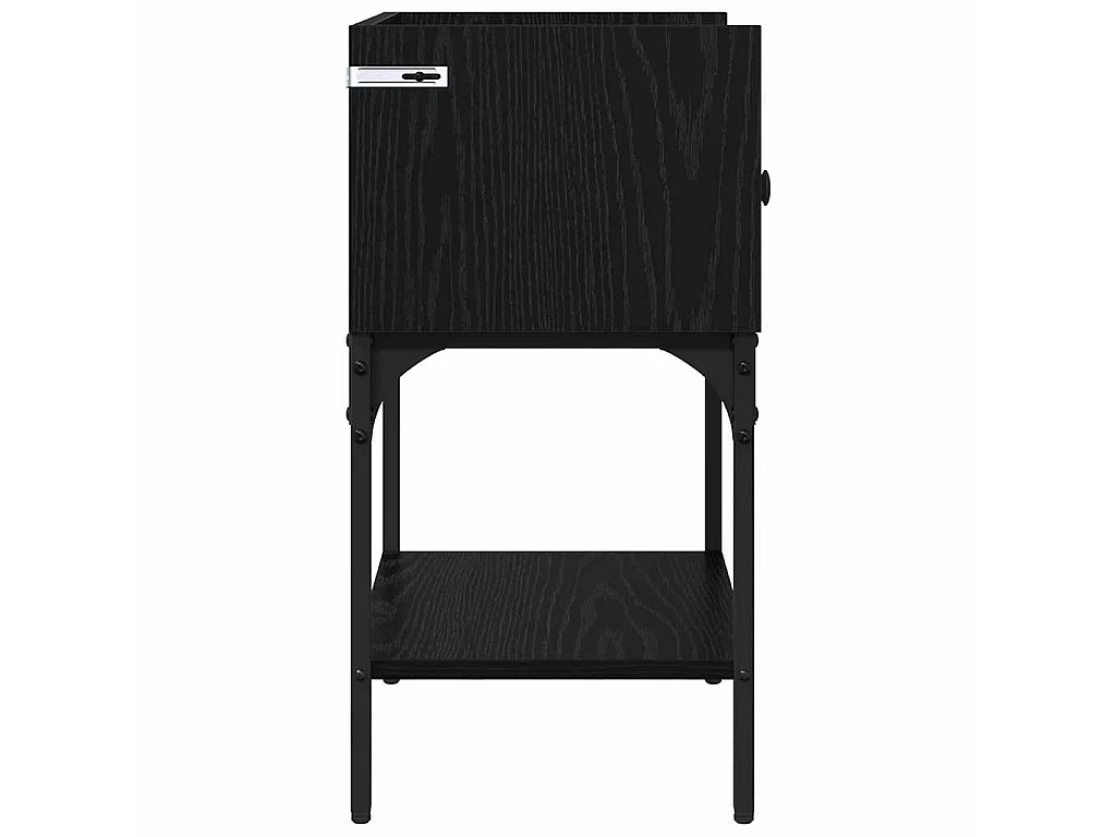 Mesa de Noche Roble negro 40 x 29 x 60 cm Madera contrachapada