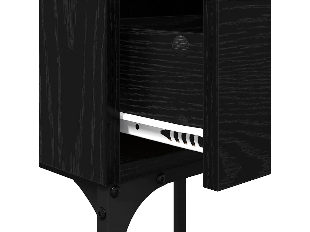 Mesa de Noche Roble negro 40 x 29 x 60 cm Madera contrachapada