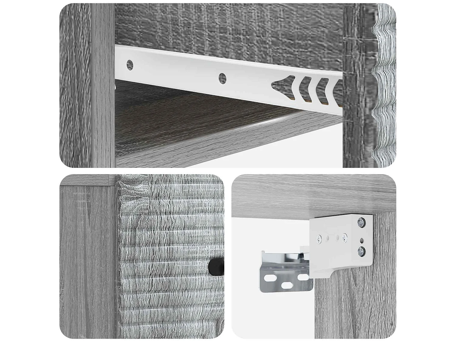 Table de chevet mural Sonoma gris 34,5 x 33 x 20 cm