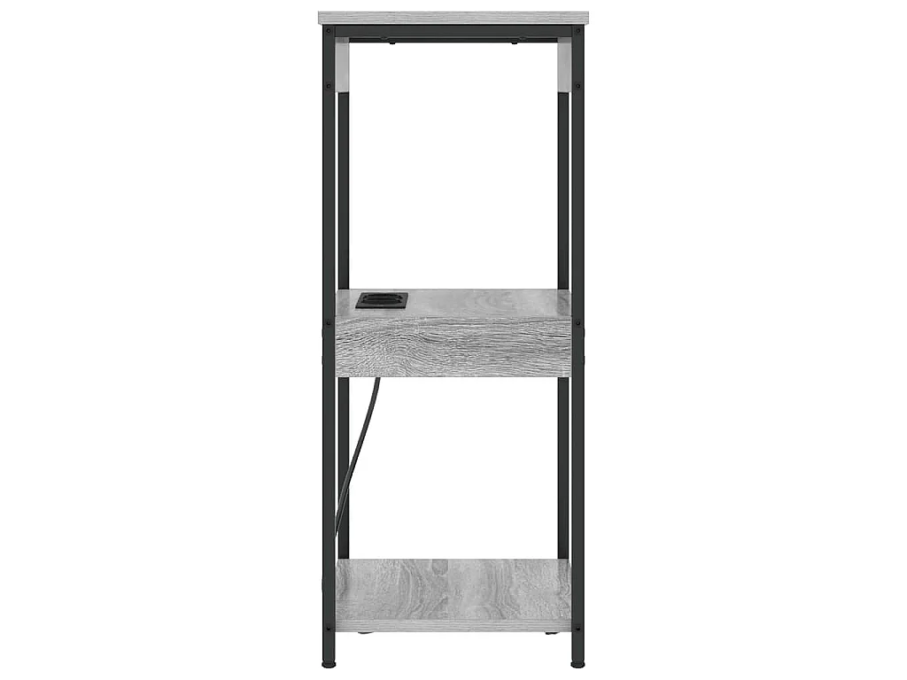 Cabinete de Noche con Estación de Carga con estante Gris sonoma