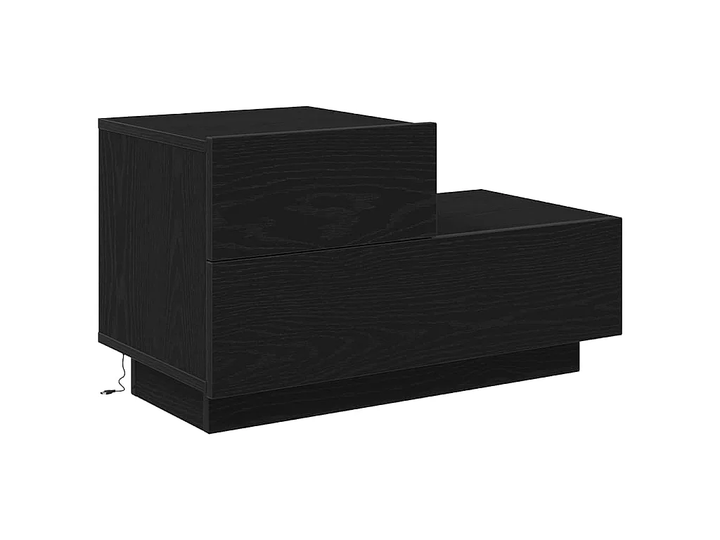 Armario de Noche con cajón Roble negro 70 x 36 x 40.5 cm