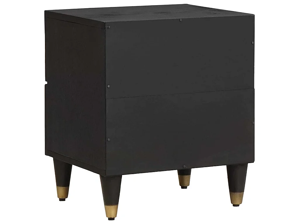 Table de chevet Noir 40 x 33 x 46 cm Bois de mangue massif