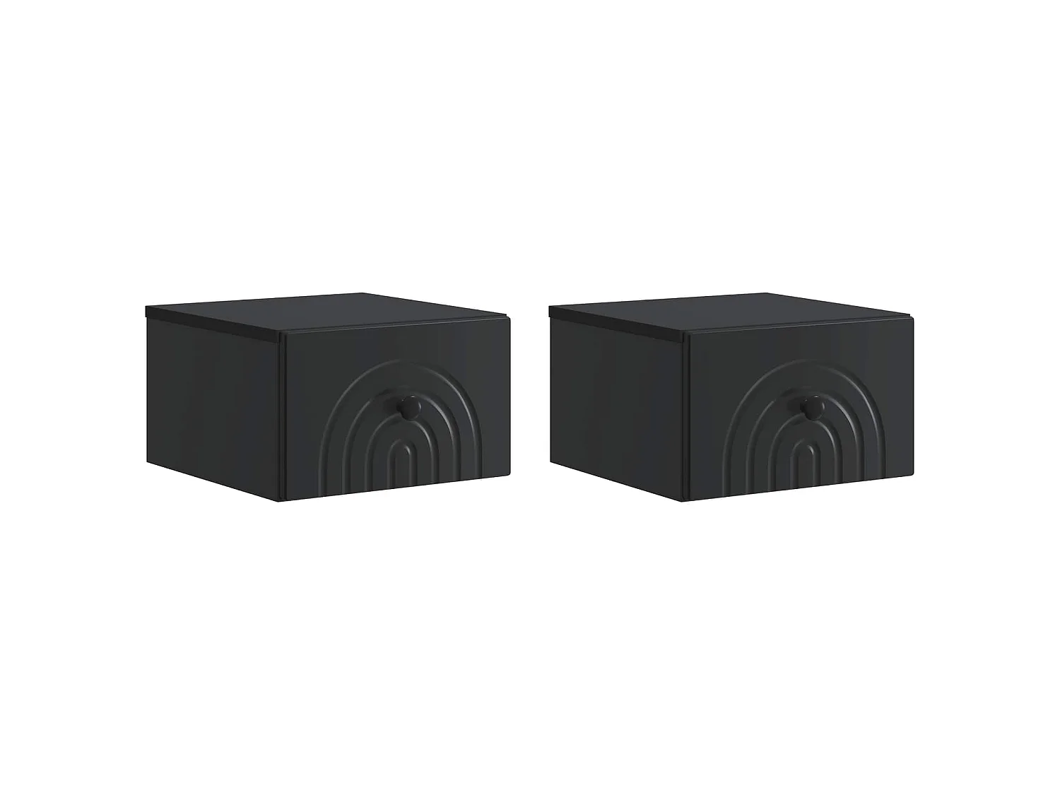 Table de chevet mural 2 pièces Noir 33 x 34,5 x 20 cm