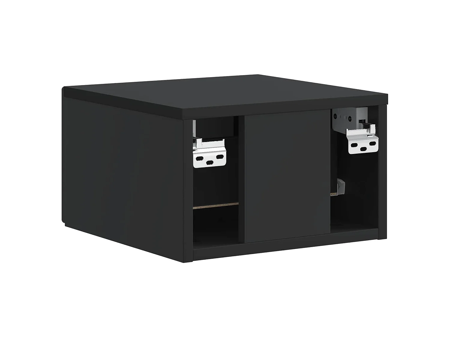 Table de chevet mural 2 pièces Noir 33 x 34,5 x 20 cm