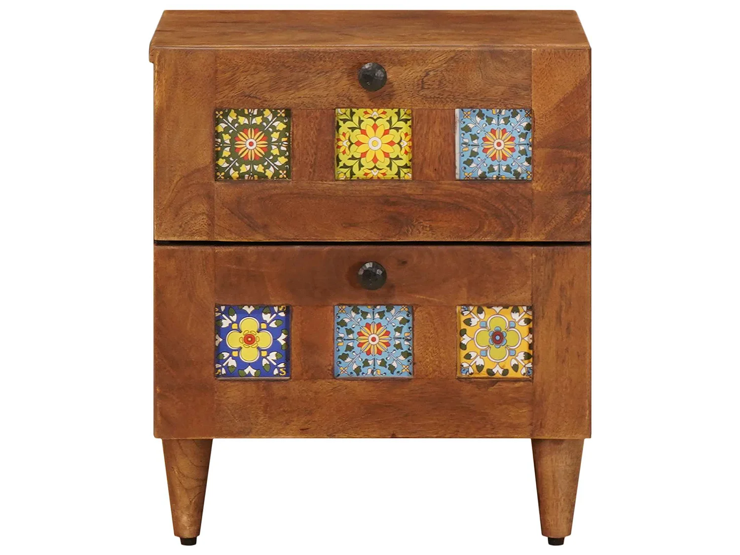 Armario de Noche con cajón 2 piezas Marrón 40 x 33,5 x 46 cm