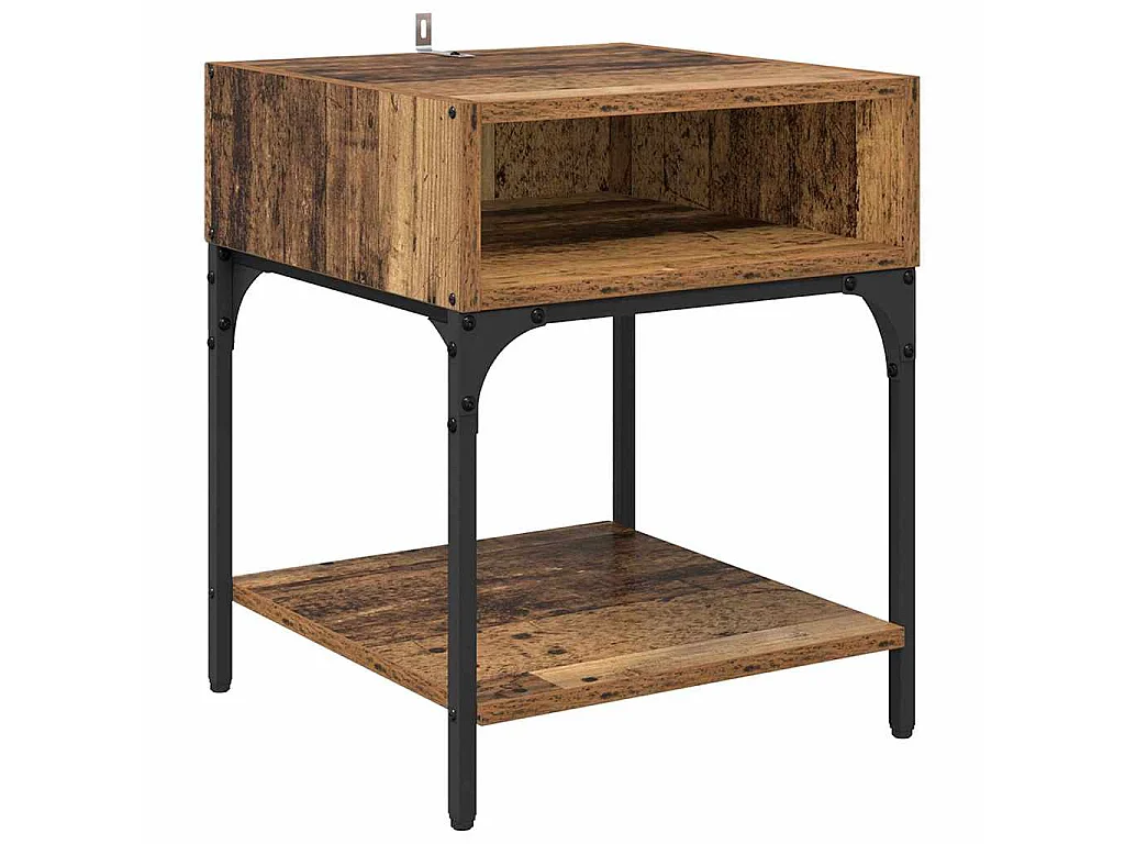 Table de chevet Bois ancien 40 x 40 x 50 cm Bois d'ingénierie
