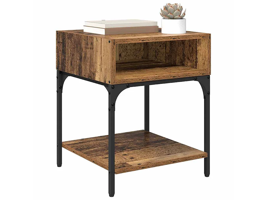 Table de chevet Bois ancien 40 x 40 x 50 cm Bois d'ingénierie