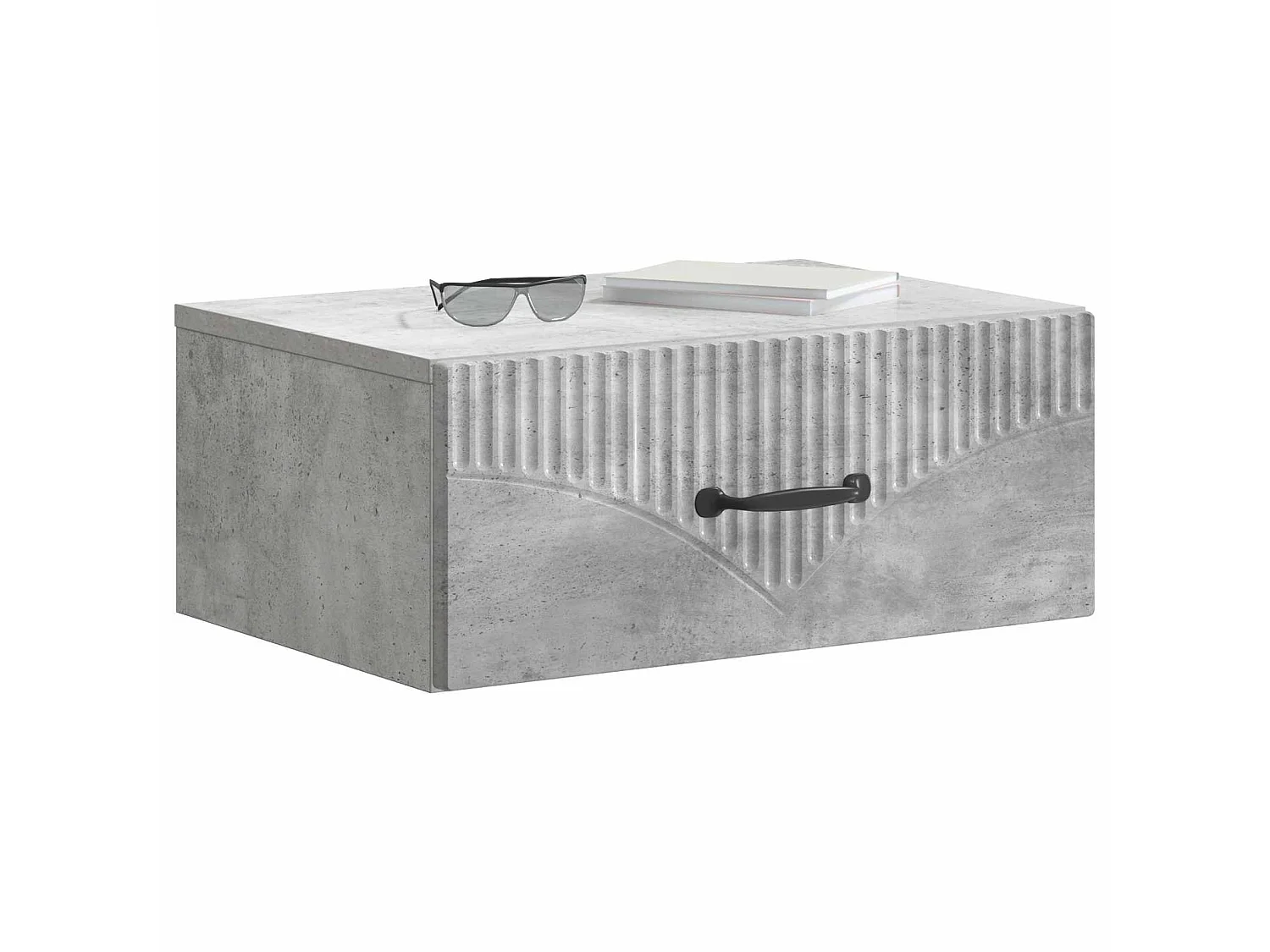 Table de chevet mural Gris béton 49 x 34,5 x 20 cm