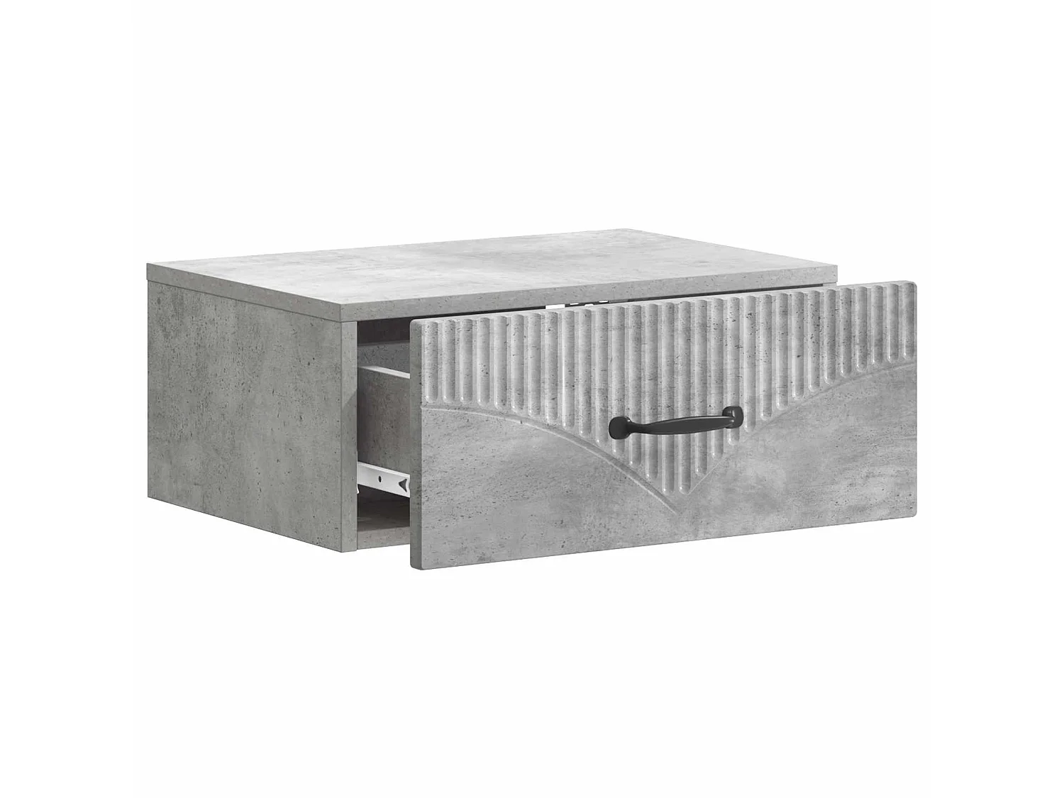 Table de chevet mural Gris béton 49 x 34,5 x 20 cm