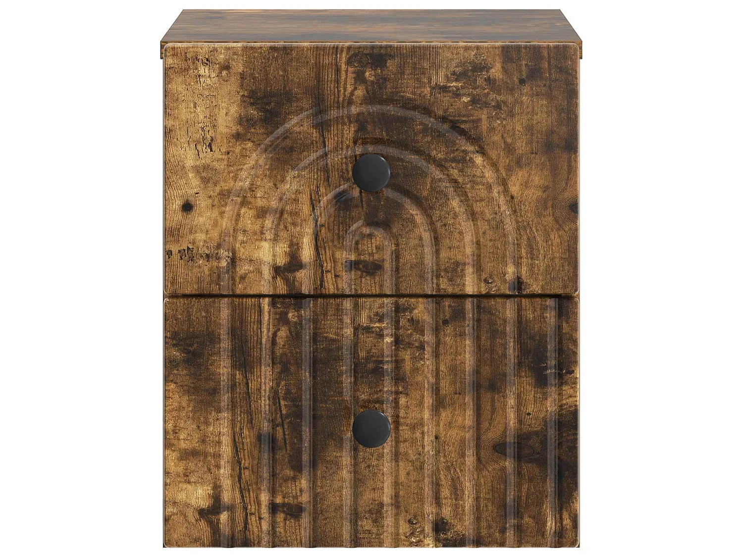 Table de chevet mural 2 pièces Chêne fumé 33 x 34,5 x 40 cm