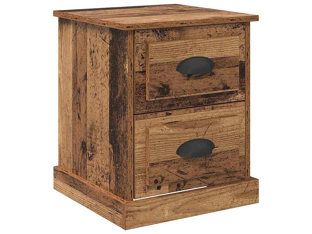 Armario de Noche con cajón 2 piezas Madera vieja 39 x 39 x 47.5 cm