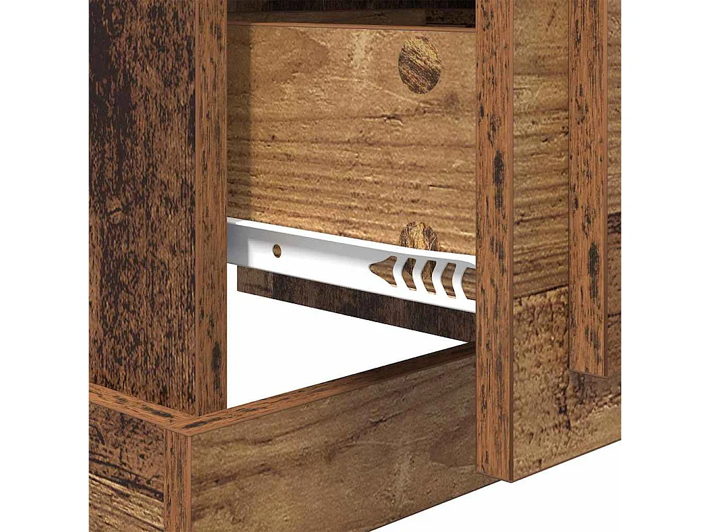 Armario de Noche con cajón 2 piezas Madera vieja 39 x 39 x 47.5 cm