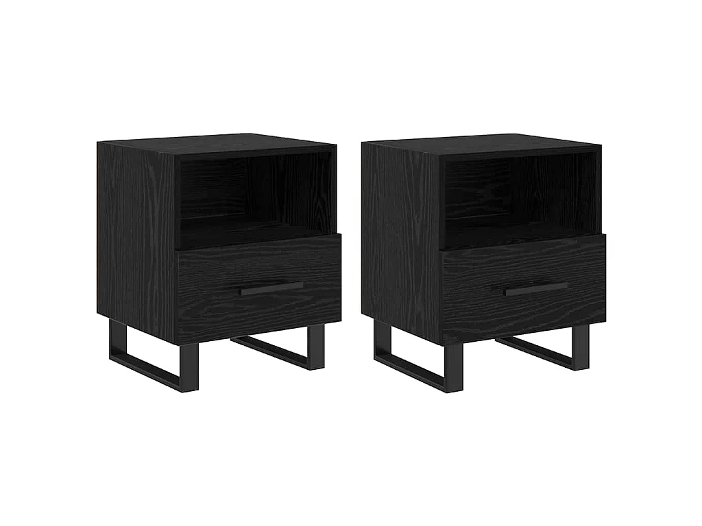Table de chevet 2 pièces Chêne noir 40 x 35 x 47,5 cm