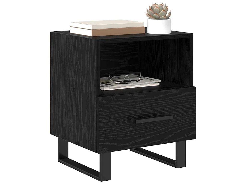 Table de chevet 2 pièces Chêne noir 40 x 35 x 47,5 cm