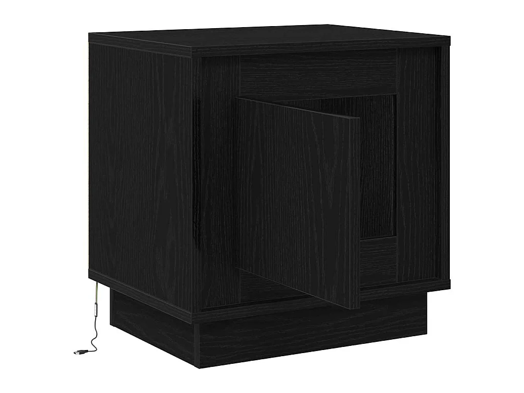Armario de Noche con 2 piezas Negro 44 x 34.5 x 45 cm